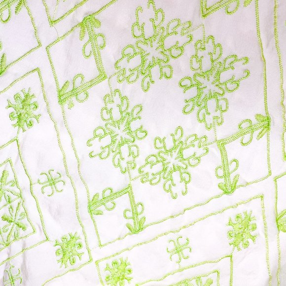 Cynthia Vincent Neon Embroidered Silk Mini Dress - Picture 9 of 9